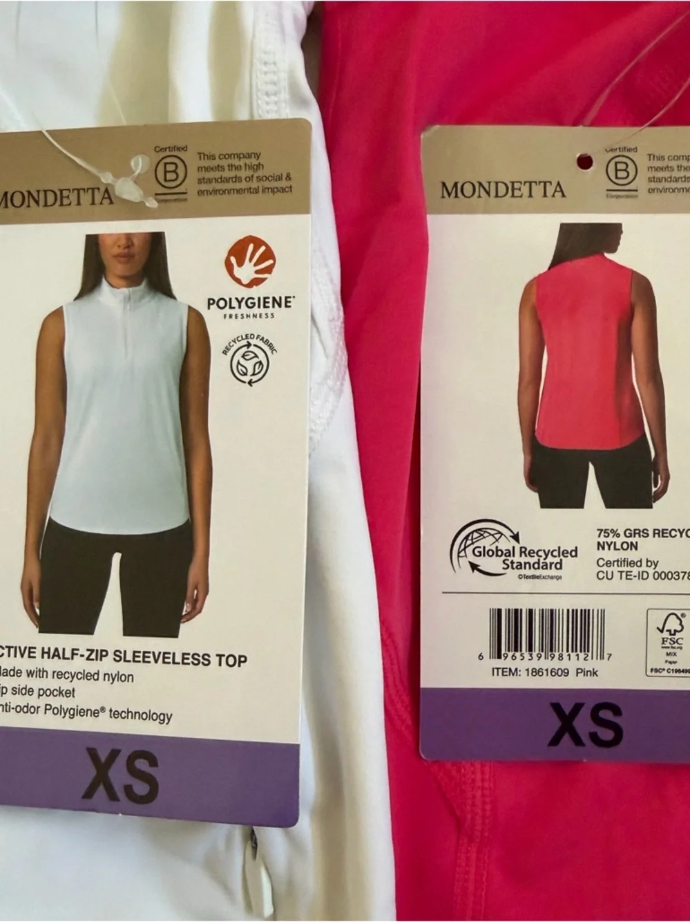 MONDETTA WOMENS ACTIVE HALF-ZIP SLEEVELESS TOP DriFit Golf Tennis BUNDLE XS
